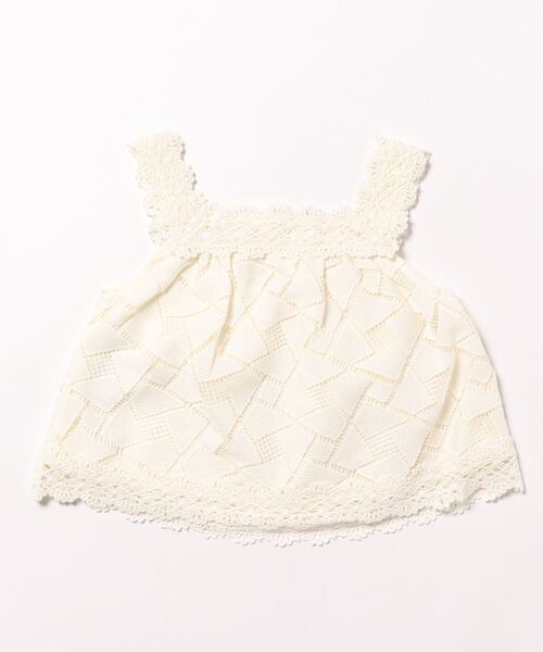 LOWRYS FARM(ローリーズファーム)の「レースタンクトップ 905365(タンクトップ・キッズ・ホワイト/イエロー/ブラック・120cm/140cm/150cm/110cm/130cm)」の4枚目の写真