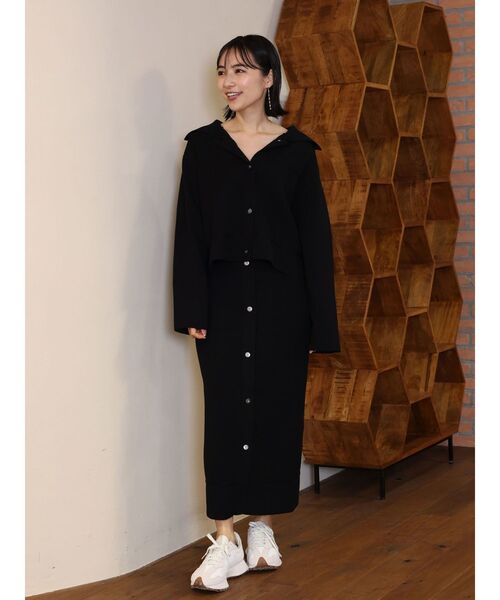 LAGUNAMOON(ラグナムーン)の「ジャケットデザインニットカーディガン(カーディガン/ボレロ・レディース・ブラック/モカ・FREE)」の8枚目の写真