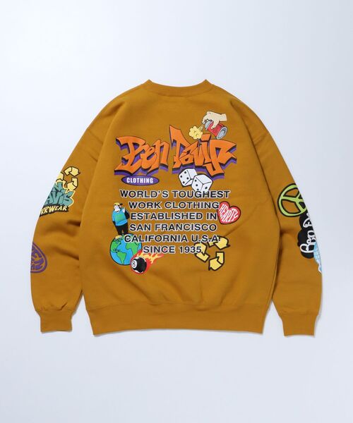 BEN DAVIS（ベンデイビス）の「【BEN DAVIS(ベンデイビス)】 ARTS IN TOWN CREW / ロゴ ビッグ スウェット クルーネック（スウェット・メンズ・オフホワイト/ブルー系その他2/マスタード/ブラック・LARGE/MEDIUM/X-LARGE）」の7枚目の写真