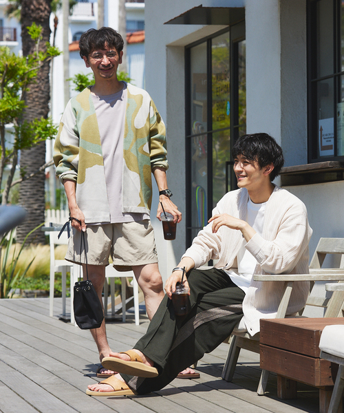 JOURNAL STANDARD relume（ジャーナルスタンダード　レリューム）の「【カーディガン+カットソー2点SET】リサイクルポリエステルニット "OPENWORK"（カーディガン/ボレロ・メンズ・カーキ/ライトグレー/アイボリー/パープル/ブラック・LARGE/MEDIUM）」の9枚目の写真