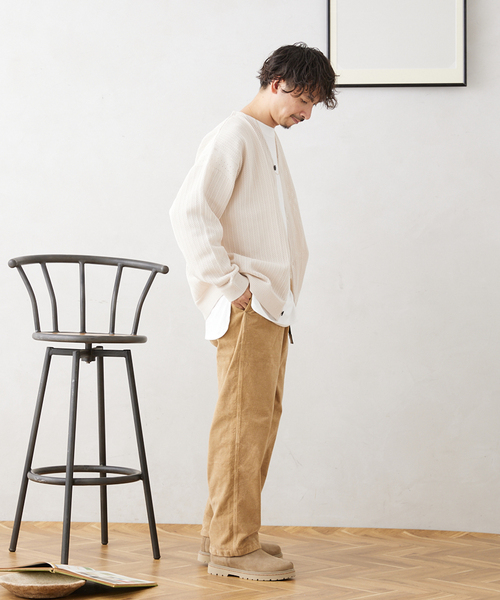 JOURNAL STANDARD relume（ジャーナルスタンダード　レリューム）の「【カーディガン+カットソー2点SET】リサイクルポリエステルニット "OPENWORK"（カーディガン/ボレロ・メンズ・カーキ/ライトグレー/アイボリー/パープル/ブラック・LARGE/MEDIUM）」の18枚目の写真