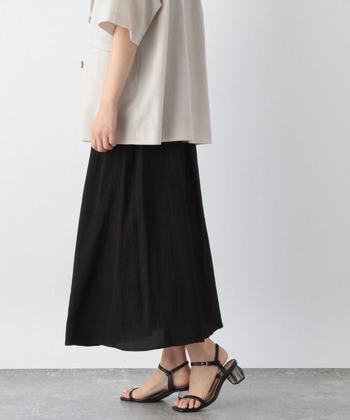 GLOBAL WORK（グローバルワーク）の「シャーリングフレアスカート/964068（スカート・レディース・ブラック/グリーン系その他7/ダークブラウン・MEDIUM/LARGE）」の8枚目の写真