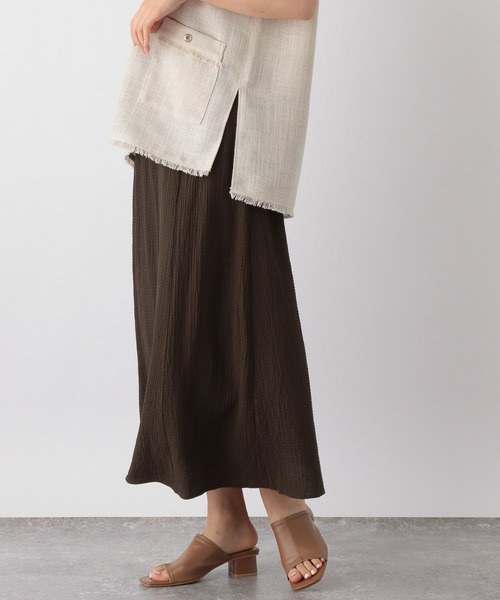 GLOBAL WORK（グローバルワーク）の「シャーリングフレアスカート/964068（スカート・レディース・ブラック/グリーン系その他7/ダークブラウン・MEDIUM/LARGE）」の13枚目の写真