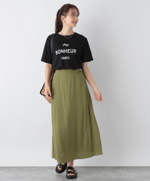 GLOBAL WORK（グローバルワーク）の「シャーリングフレアスカート/964068（スカート・レディース・ブラック/グリーン系その他7/ダークブラウン・MEDIUM/LARGE）」の18枚目の写真