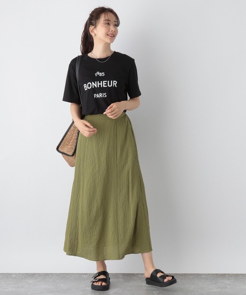 GLOBAL WORK（グローバルワーク）の「シャーリングフレアスカート/964068（スカート・レディース・ブラック/グリーン系その他7/ダークブラウン・MEDIUM/LARGE）」の22枚目の写真