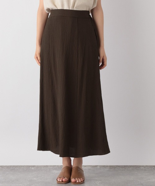 GLOBAL WORK（グローバルワーク）の「シャーリングフレアスカート/964068（スカート・レディース・ブラック/グリーン系その他7/ダークブラウン・MEDIUM/LARGE）」の10枚目の写真