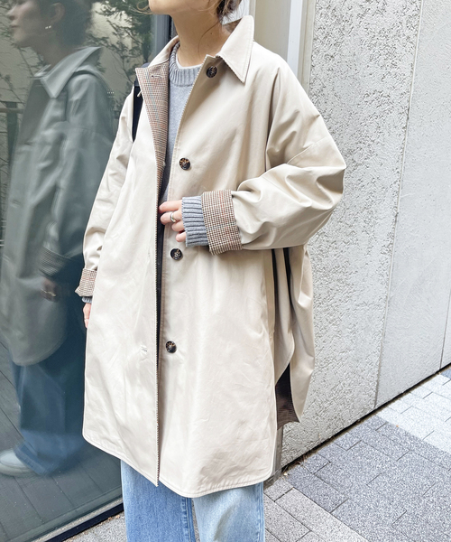 ★スピックアンドスパン ベージュ ダブル フード付き トレンチコート ハーフ★ Spick & Span（スピックアンドスパン）の「MANTECO トレンチ