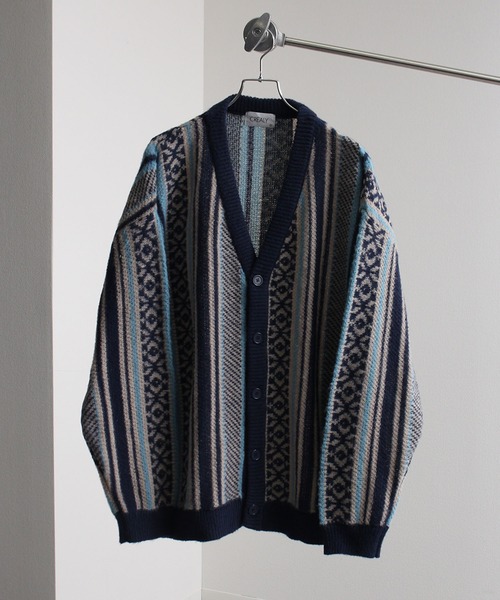 Art re A select（アトリエセレクト）の「総柄モヘアライクニットVネックカーディガン（カーディガン/ボレロ・メンズ・ブラック/スミクロ/ブラウン/ネイビー/ブルー/グリーン/オレンジ/サックスブルー/チャコール/レオパード/ブルー系その他/グレー系その他2/グレー系その他/ブラック系その他2/ブラック系その他/ブラック系その他3/グレー系その他3/ブルー系その他2・XL/L/M）」の13枚目の写真