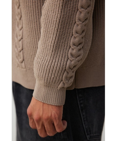 AZUL by moussy（アズールバイマウジー）の「スポンディッシュケーブルカーディガン（カーディガン/ボレロ・メンズ・ブラック/ベージュ/グレー/グリーン・FREE）」の16枚目の写真