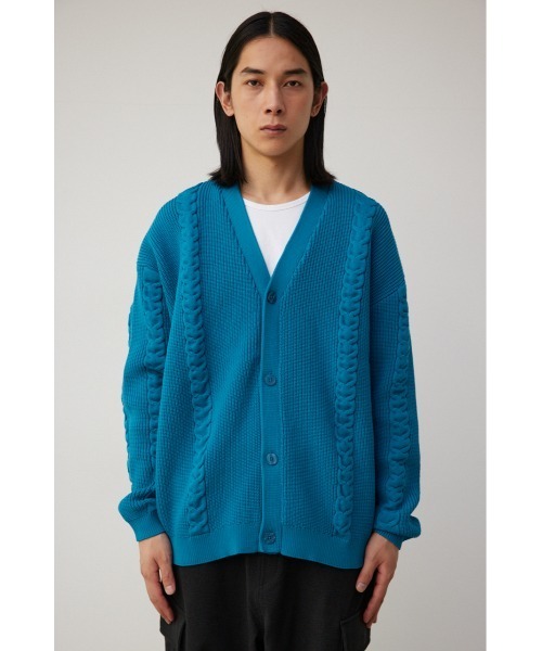 AZUL by moussy（アズールバイマウジー）の「スポンディッシュケーブルカーディガン（カーディガン/ボレロ・メンズ・ブラック/ベージュ/グレー/グリーン・FREE）」の22枚目の写真