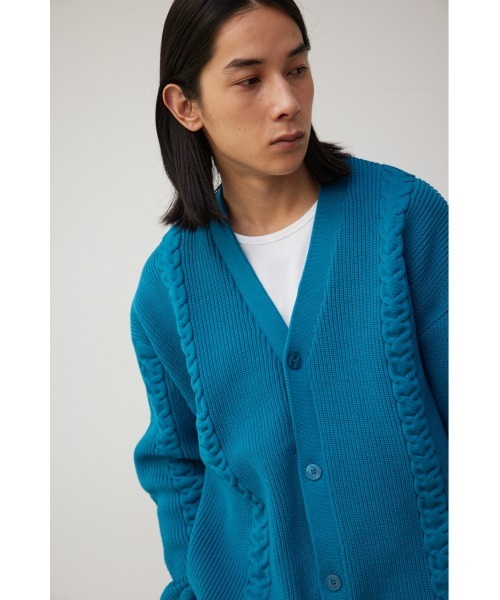 AZUL by moussy（アズールバイマウジー）の「スポンディッシュケーブルカーディガン（カーディガン/ボレロ・メンズ・ブラック/ベージュ/グレー/グリーン・FREE）」の19枚目の写真