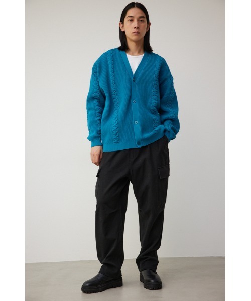AZUL by moussy（アズールバイマウジー）の「スポンディッシュケーブルカーディガン（カーディガン/ボレロ・メンズ・ブラック/ベージュ/グレー/グリーン・FREE）」の21枚目の写真