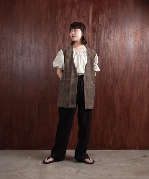 lawgy（ラウジー）の「raglan sleeve gather blouse / ラグランスリーブギャザーブラウス（シャツ/ブラウス・レディース・ホワイト/ベージュ・FREE）」の6枚目の写真