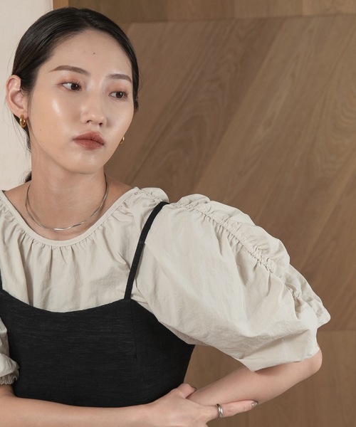 lawgy（ラウジー）の「raglan sleeve gather blouse / ラグランスリーブギャザーブラウス（シャツ/ブラウス・レディース・ホワイト/ベージュ・FREE）」の11枚目の写真