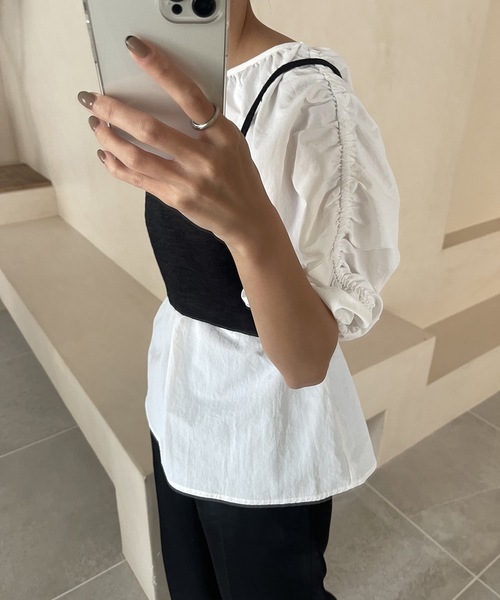 lawgy（ラウジー）の「raglan sleeve gather blouse / ラグランスリーブギャザーブラウス（シャツ/ブラウス・レディース・ホワイト/ベージュ・FREE）」の20枚目の写真