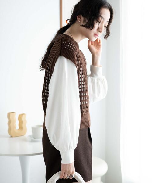 WEGO（ウィゴー）の「WEGO/メッシュニットベスト（ベスト・レディース・ブラウン/ブラック・FREE）」の11枚目の写真