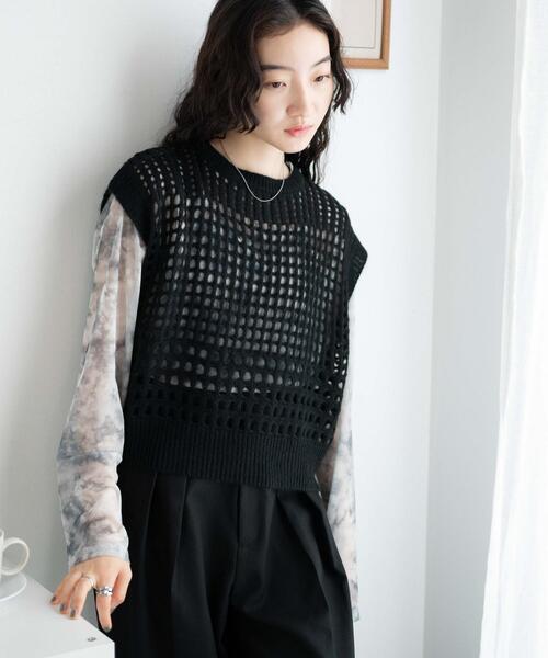 WEGO（ウィゴー）の「WEGO/メッシュニットベスト（ベスト・レディース・ブラウン/ブラック・FREE）」の14枚目の写真