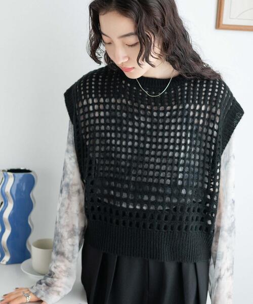 WEGO（ウィゴー）の「WEGO/メッシュニットベスト（ベスト・レディース・ブラウン/ブラック・FREE）」の15枚目の写真