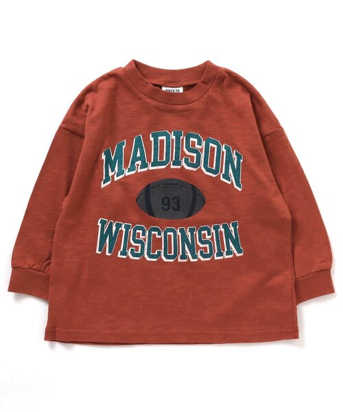 BREEZE（ブリーズ）の「【ユニセックス】ヴィンテージカレッジロンT（Tシャツ/カットソー・キッズ・ピンク/グリーン/ライトグレー/ネイビー/イエロー/サックスブルー/アイボリー/ブラック/レッド/ベージュ・100/140/150/110/90/80/130/120）」の10枚目の写真