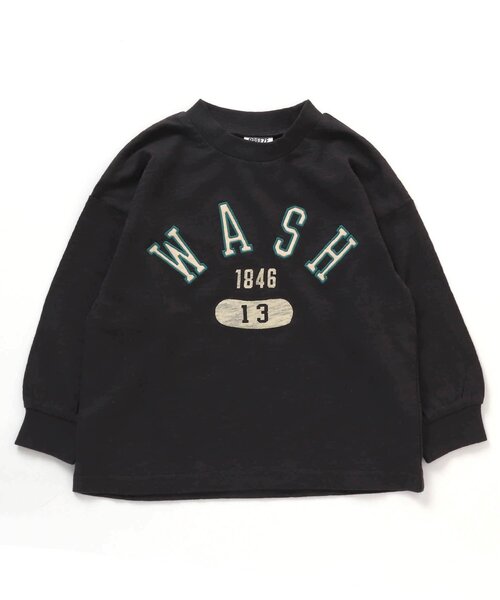 BREEZE（ブリーズ）の「【ユニセックス】ヴィンテージカレッジロンT（Tシャツ/カットソー・キッズ・ピンク/グリーン/ライトグレー/ネイビー/イエロー/サックスブルー/アイボリー/ブラック/レッド/ベージュ・100/140/150/110/90/80/130/120）」の3枚目の写真