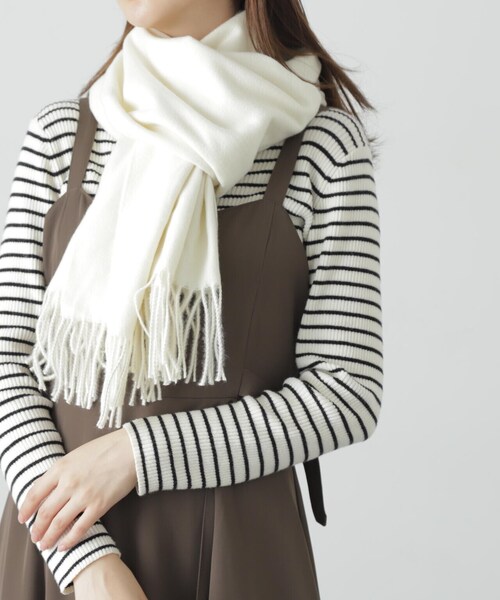 FREE'S MART(フリーズマート)の「◆ソフトストール(マフラー・レディース・ホワイト/ベージュ/オレンジ/ネイビー・フリ-)」の10枚目の写真