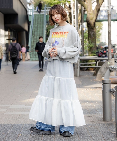 RAGEBLUE（レイジブルー）の「ボリューム袖ルーズロックスウェット（スウェット・レディース・ブラック/グレー/ピンク・FREE）」の5枚目の写真