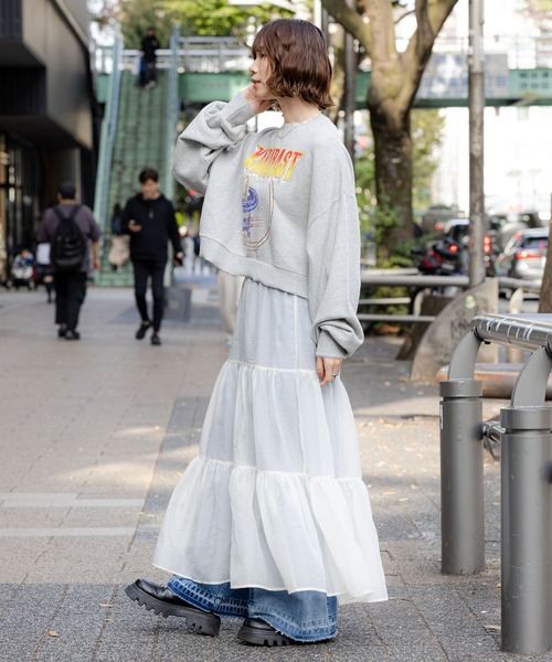 RAGEBLUE（レイジブルー）の「ボリューム袖ルーズロックスウェット（スウェット・レディース・ブラック/グレー/ピンク・FREE）」の6枚目の写真