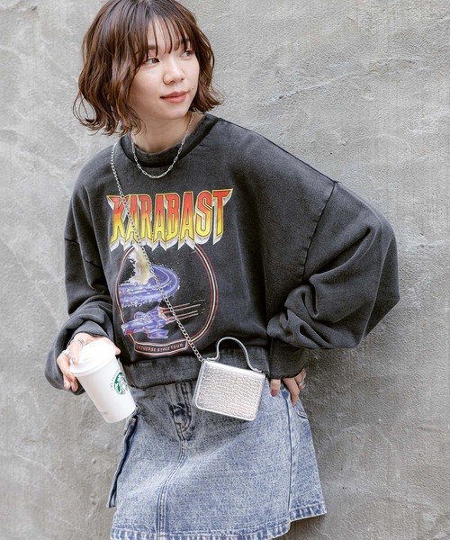 RAGEBLUE（レイジブルー）の「ボリューム袖ルーズロックスウェット（スウェット・レディース・ブラック/グレー/ピンク・FREE）」の8枚目の写真