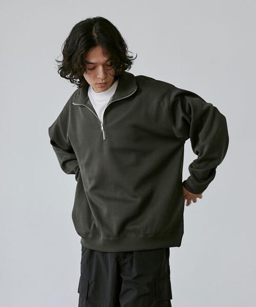 coen（コーエン）の「【RIB TECHシリーズ】Wフェイスハーフジップスウェット（スウェット・メンズ・オリーブ/ベージュ/ブラック・XL/S/M/L）」の6枚目の写真