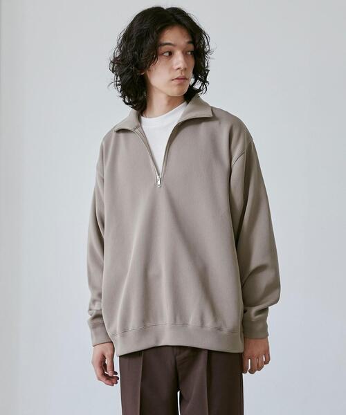 coen（コーエン）の「【RIB TECHシリーズ】Wフェイスハーフジップスウェット（スウェット・メンズ・オリーブ/ベージュ/ブラック・XL/S/M/L）」の7枚目の写真