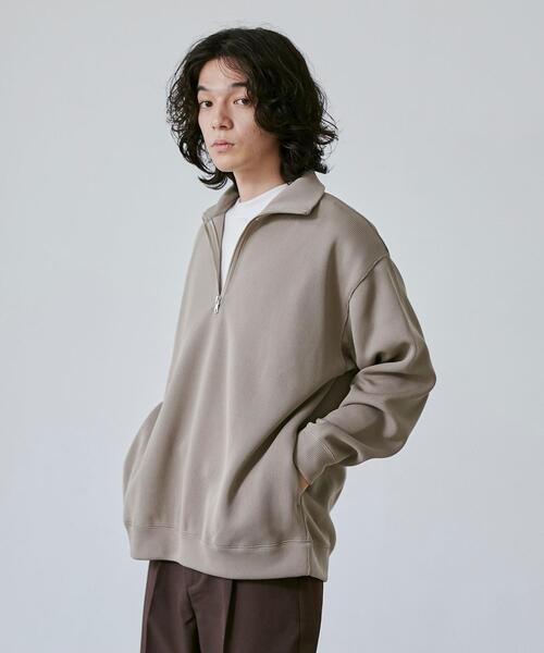 coen（コーエン）の「【RIB TECHシリーズ】Wフェイスハーフジップスウェット（スウェット・メンズ・オリーブ/ベージュ/ブラック・XL/S/M/L）」の9枚目の写真