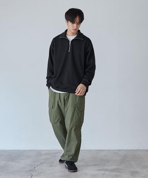 coen（コーエン）の「【RIB TECHシリーズ】Wフェイスハーフジップスウェット（スウェット・メンズ・オリーブ/ベージュ/ブラック・XL/S/M/L）」の11枚目の写真