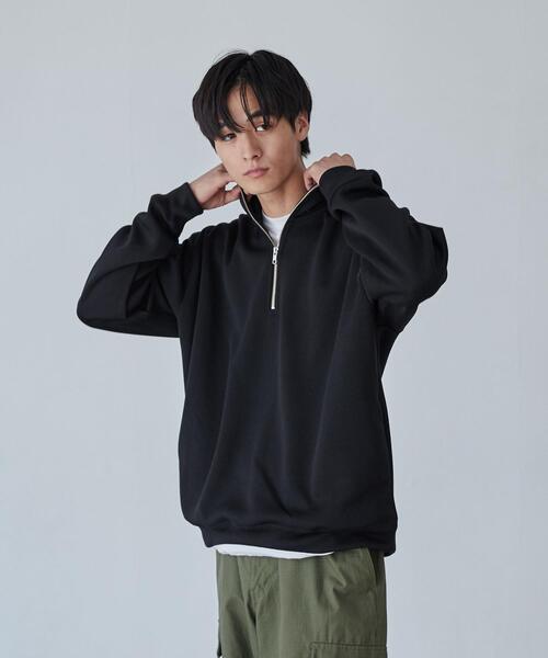 coen（コーエン）の「【RIB TECHシリーズ】Wフェイスハーフジップスウェット（スウェット・メンズ・オリーブ/ベージュ/ブラック・XL/S/M/L）」の12枚目の写真