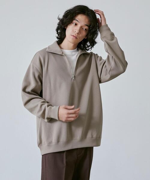 coen（コーエン）の「【RIB TECHシリーズ】Wフェイスハーフジップスウェット（スウェット・メンズ・オリーブ/ベージュ/ブラック・XL/S/M/L）」の17枚目の写真