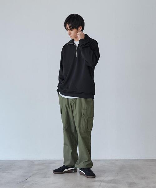 coen（コーエン）の「【RIB TECHシリーズ】Wフェイスハーフジップスウェット（スウェット・メンズ・オリーブ/ベージュ/ブラック・XL/S/M/L）」の21枚目の写真