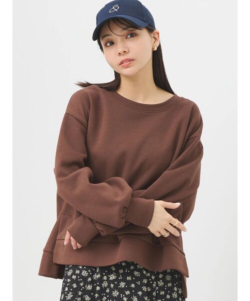 earth music&ecology（アースミュージックアンドエコロジー）の「ダンボールプルオーバー（Tシャツ/カットソー・レディース・アイボリー/サックスブルー/イエロー/ラベンダー/ダークグレー/ブラウン・FREE）」の7枚目の写真