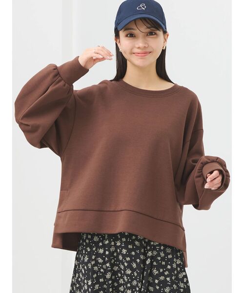 earth music&ecology（アースミュージックアンドエコロジー）の「ダンボールプルオーバー（Tシャツ/カットソー・レディース・アイボリー/サックスブルー/イエロー/ラベンダー/ダークグレー/ブラウン・FREE）」の8枚目の写真