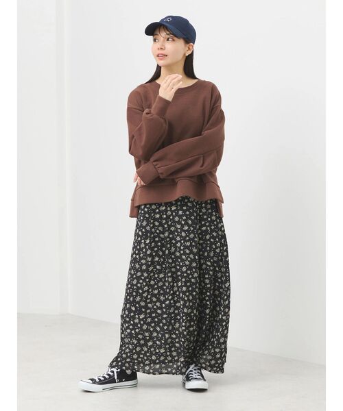 earth music&ecology（アースミュージックアンドエコロジー）の「ダンボールプルオーバー（Tシャツ/カットソー・レディース・アイボリー/サックスブルー/イエロー/ラベンダー/ダークグレー/ブラウン・FREE）」の9枚目の写真