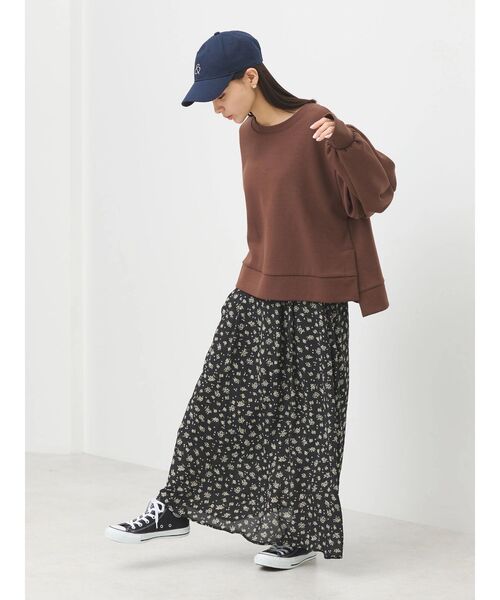 earth music&ecology（アースミュージックアンドエコロジー）の「ダンボールプルオーバー（Tシャツ/カットソー・レディース・アイボリー/サックスブルー/イエロー/ラベンダー/ダークグレー/ブラウン・FREE）」の10枚目の写真