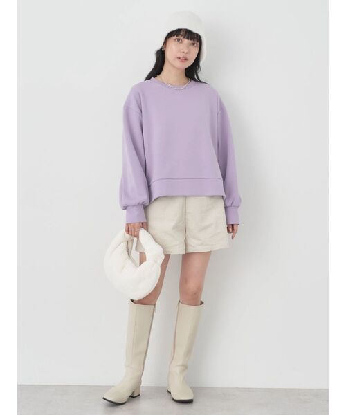earth music&ecology（アースミュージックアンドエコロジー）の「ダンボールプルオーバー（Tシャツ/カットソー・レディース・アイボリー/サックスブルー/イエロー/ラベンダー/ダークグレー/ブラウン・FREE）」の19枚目の写真