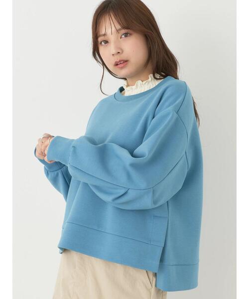 earth music&ecology（アースミュージックアンドエコロジー）の「ダンボールプルオーバー（Tシャツ/カットソー・レディース・アイボリー/サックスブルー/イエロー/ラベンダー/ダークグレー/ブラウン・FREE）」の4枚目の写真