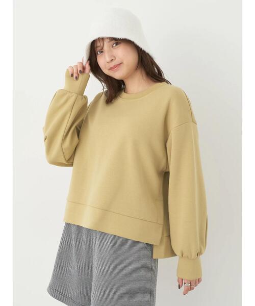 earth music&ecology（アースミュージックアンドエコロジー）の「ダンボールプルオーバー（Tシャツ/カットソー・レディース・アイボリー/サックスブルー/イエロー/ラベンダー/ダークグレー/ブラウン・FREE）」の6枚目の写真