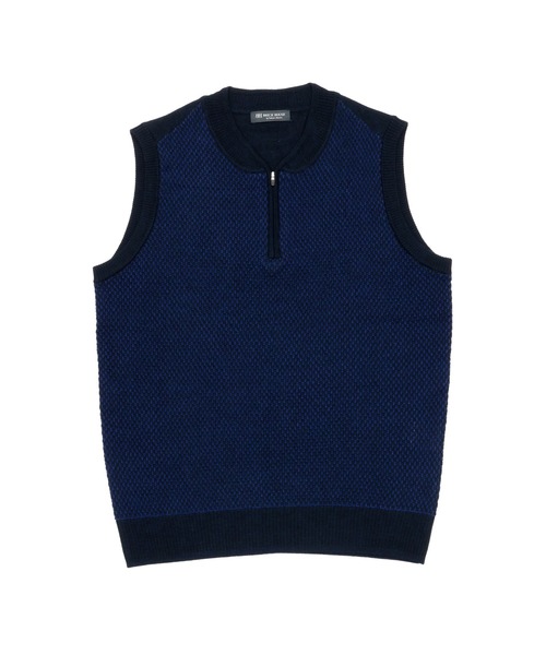 Pitta Re:)（ピッタリ）の「キーネックジップ ニットベスト（ベスト・メンズ・ブラック/ネイビー・M/L/LL）」の2枚目の写真