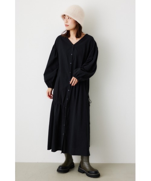 RODEO CROWNS WIDE BOWL（ロデオクラウンズワイドボウル）の「2WAY シャーリングロングワンピース（ワンピース・レディース・チャコールグレー/オフホワイト/オレンジ・FREE）」の3枚目の写真