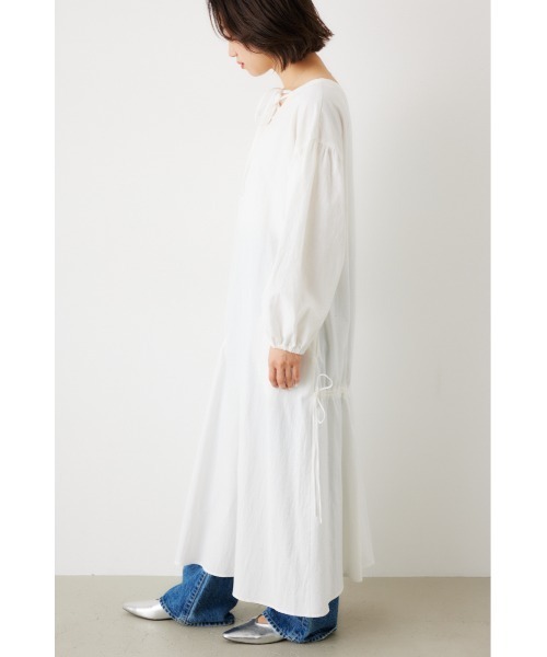 RODEO CROWNS WIDE BOWL（ロデオクラウンズワイドボウル）の「2WAY シャーリングロングワンピース（ワンピース・レディース・チャコールグレー/オフホワイト/オレンジ・FREE）」の10枚目の写真