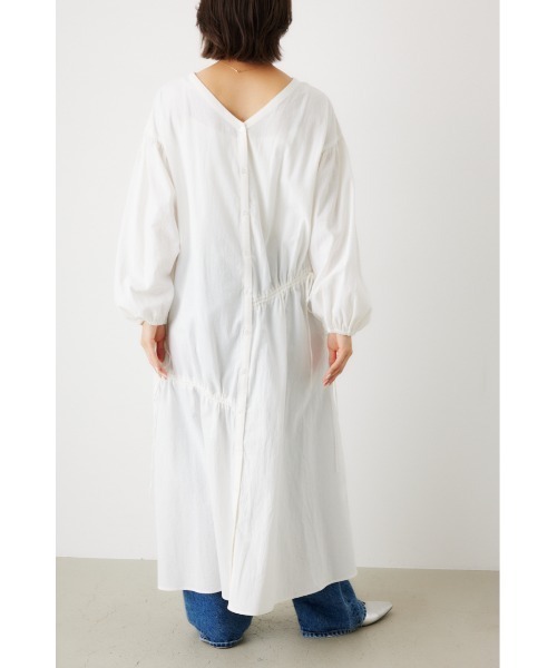 RODEO CROWNS WIDE BOWL（ロデオクラウンズワイドボウル）の「2WAY シャーリングロングワンピース（ワンピース・レディース・チャコールグレー/オフホワイト/オレンジ・FREE）」の12枚目の写真