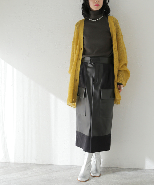 A PUPIL（アピューピル）の「【A PUPIL/ア ピューピル】PNCL CRG SK-LTHR：スカート（スカート・レディース・ブラック・MEDIUM）」の2枚目の写真