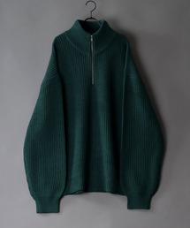 SITRY | ridge knitting half zip sweater/畦編み ハーフジップ セーター/ニット(ニット/セーター)