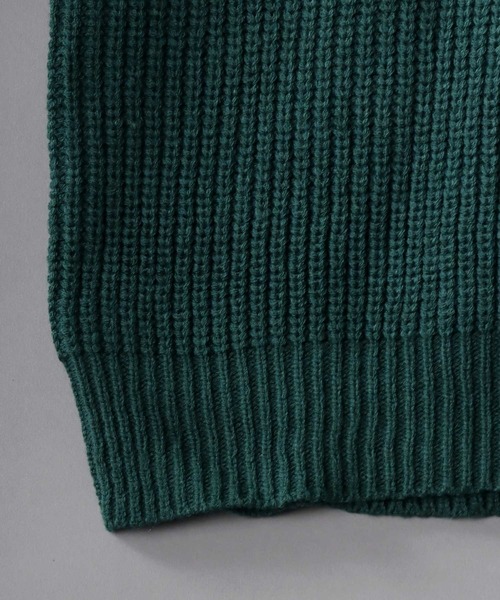 セール】ridge knitting half zip sweater/畦編み ハーフジップ