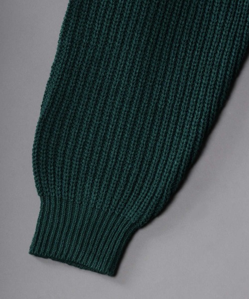 セール】ridge knitting half zip sweater/畦編み ハーフジップ